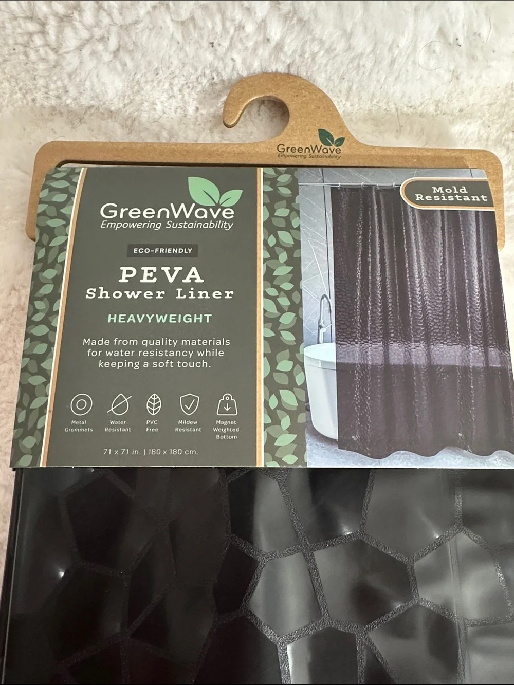 Peva black shower liner